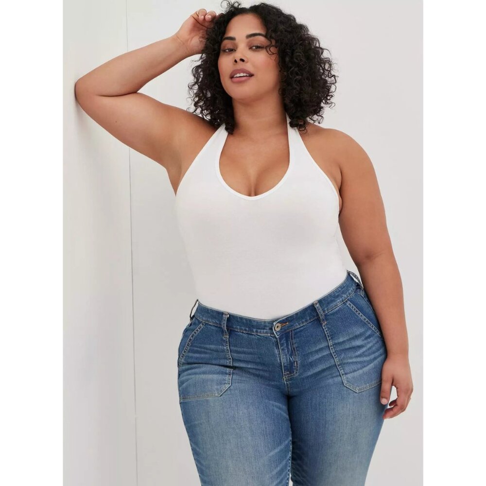 Torrid Crop Boyfriend Straight Vintage Stretch Mid-Rise Jean Capris Plus Size 14